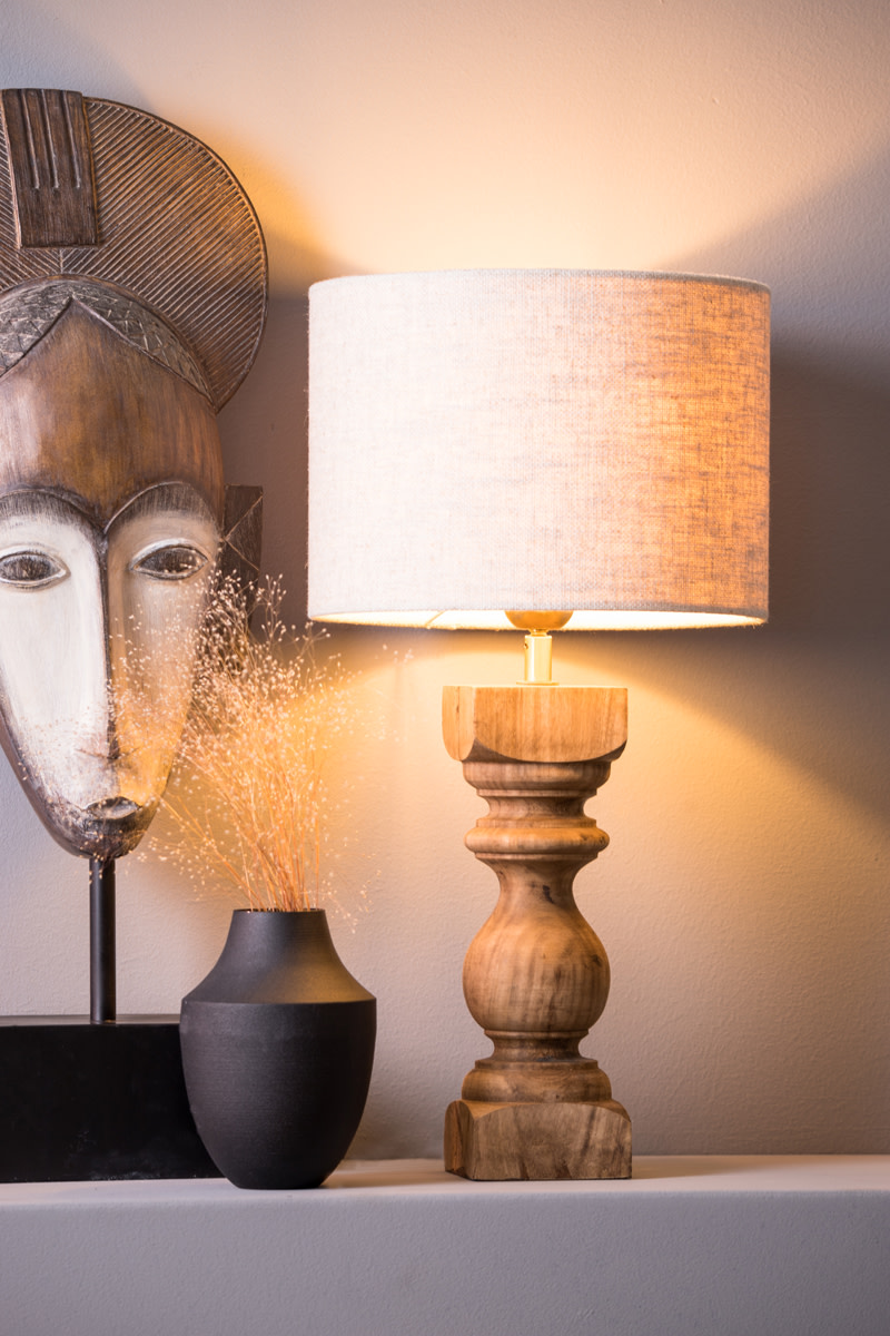 Light & Living Lampvoet 9x9x36 cm CUMANI hout donker bruin