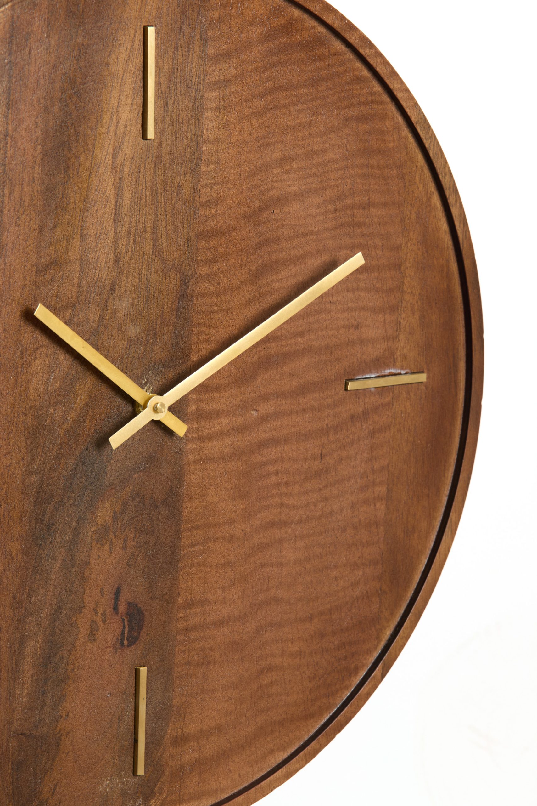 Light & Living Klok Ø41 cm VETI mango hout bruin+goud