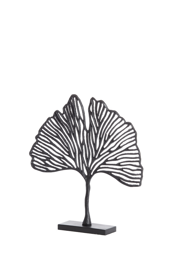 Light & Living Ornament op voet 36x6x39 cm LEAF mat zwart