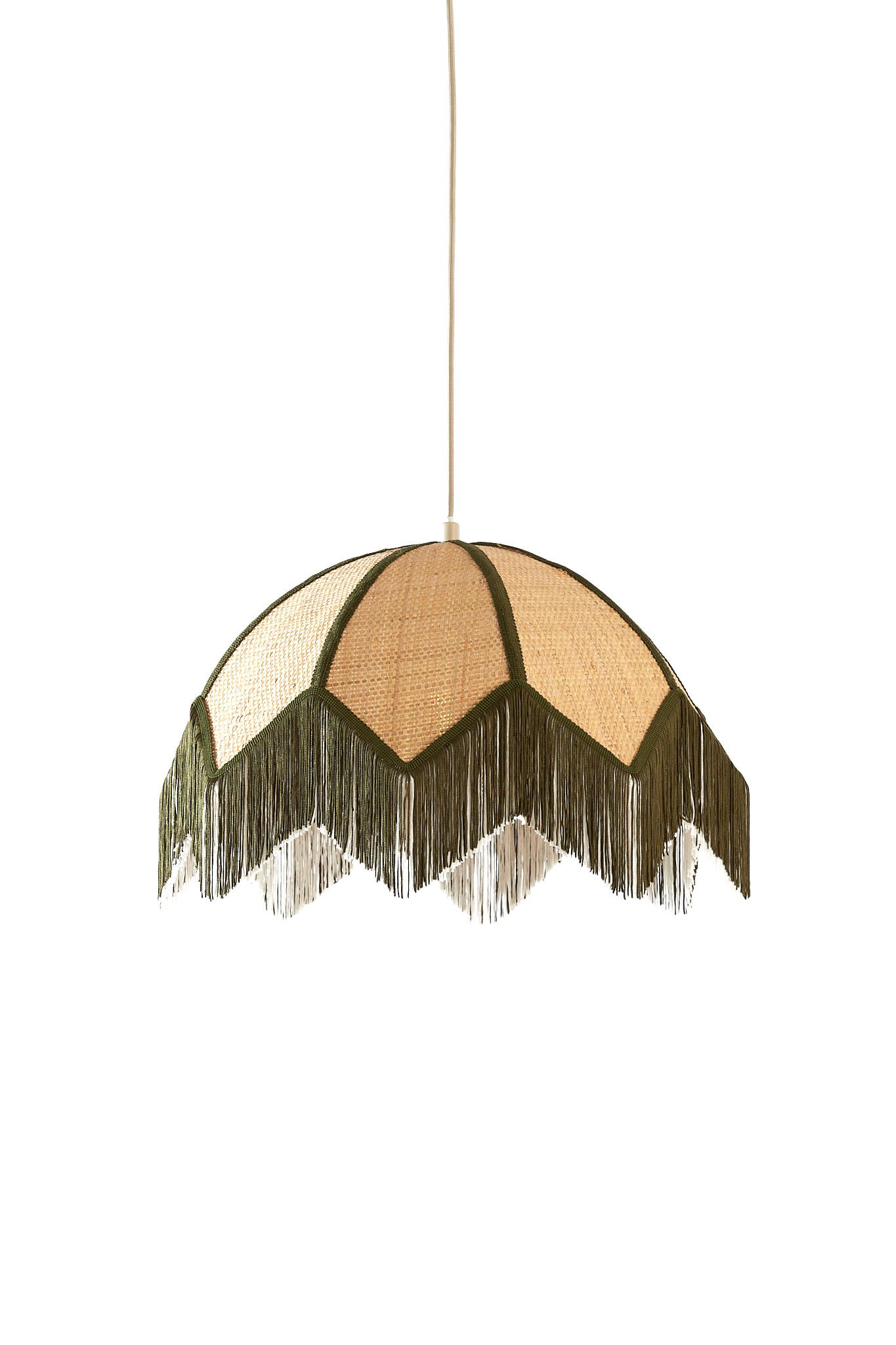Light & Living Hanglamp Ø45x32,5 cm SULINA raffia naturel+groen