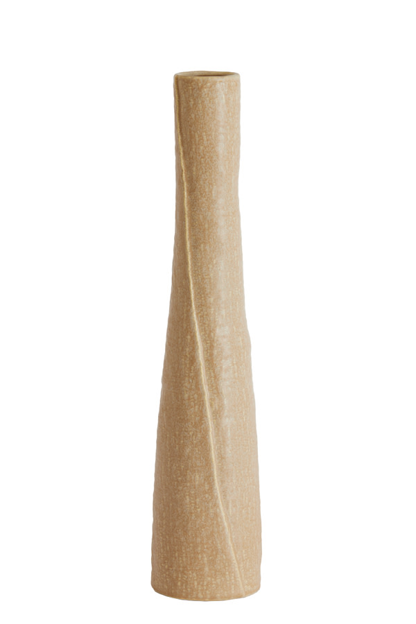 Light & Living Vaas deco Ø11x45 cm SETIMMO keramiek licht bruin