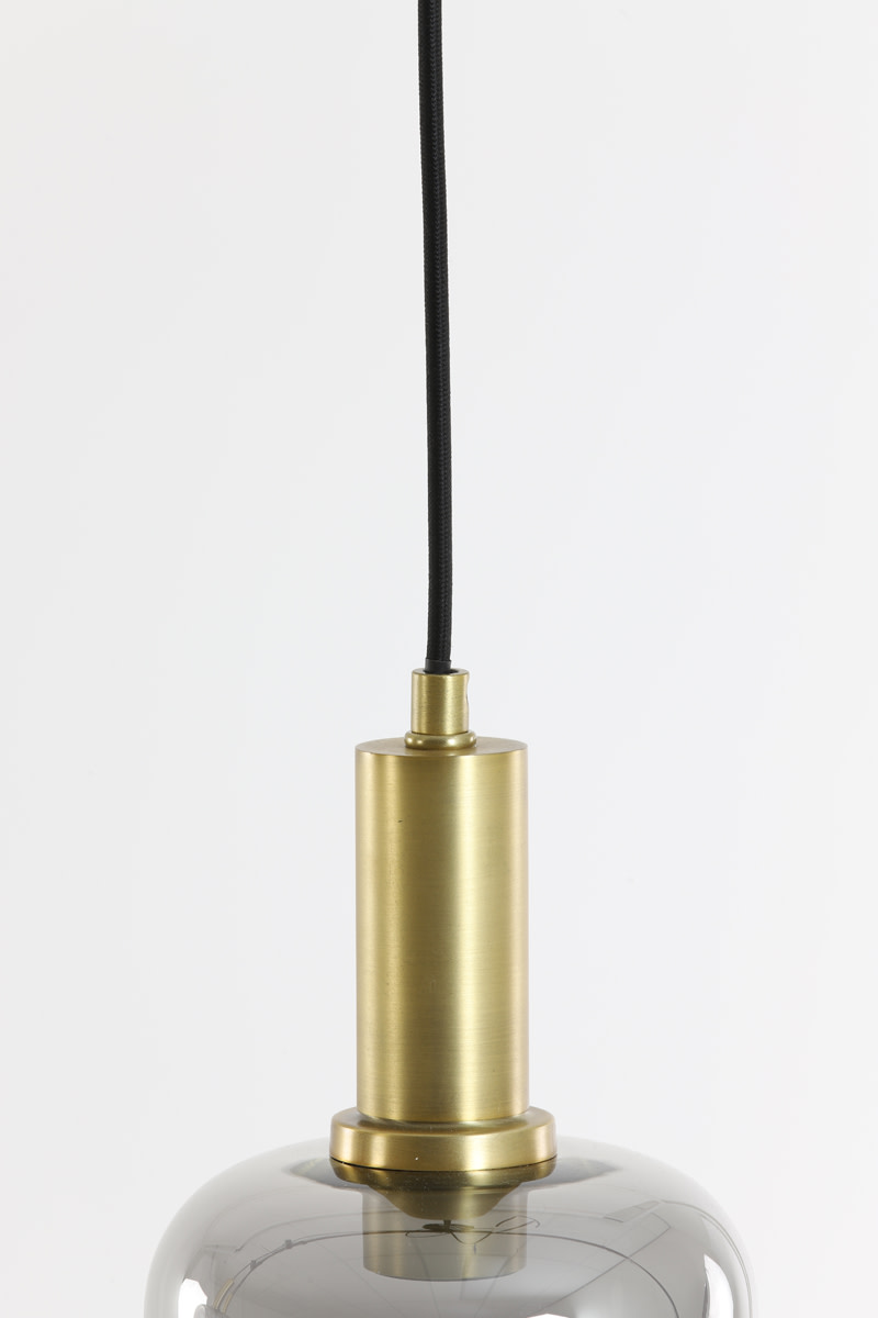 Light & Living Hanglamp Ø21x37 cm LEKAR antiek brons+smoke glas