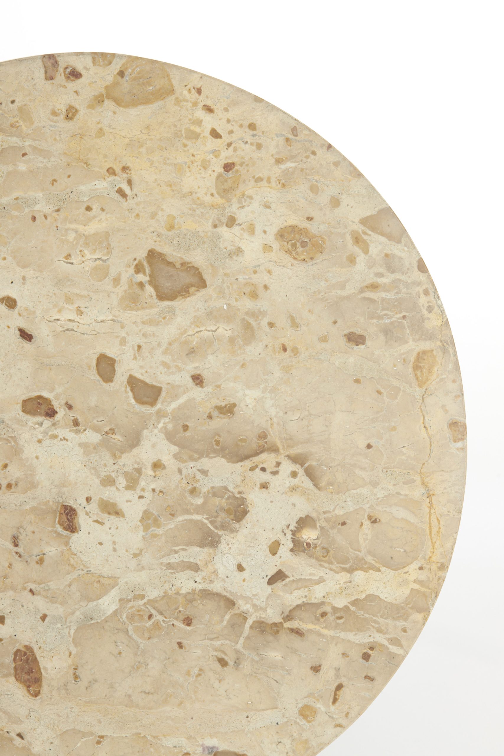 Light & Living Bijzettafel S/2 Ø41x49+Ø48x53 cm ZECA taupe marmer+antiek br