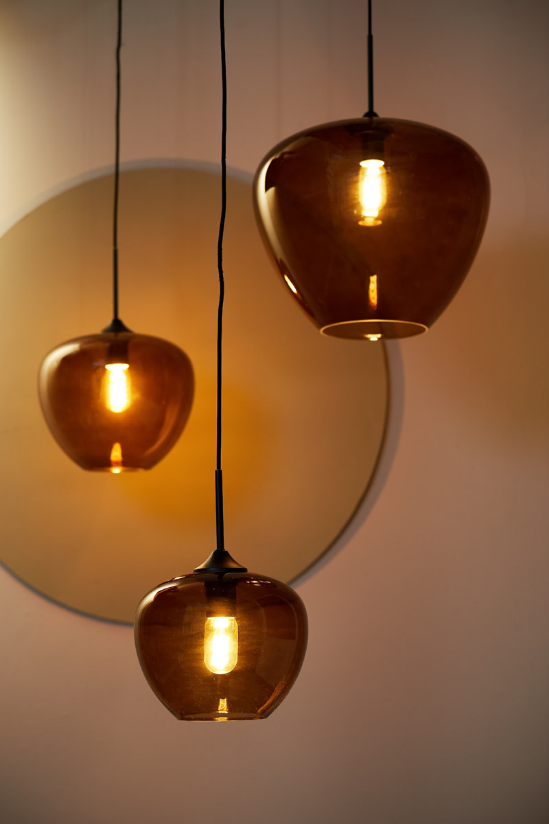 Light & Living Hanglamp Ø23x18 cm MAYSON glas bruin+zwart