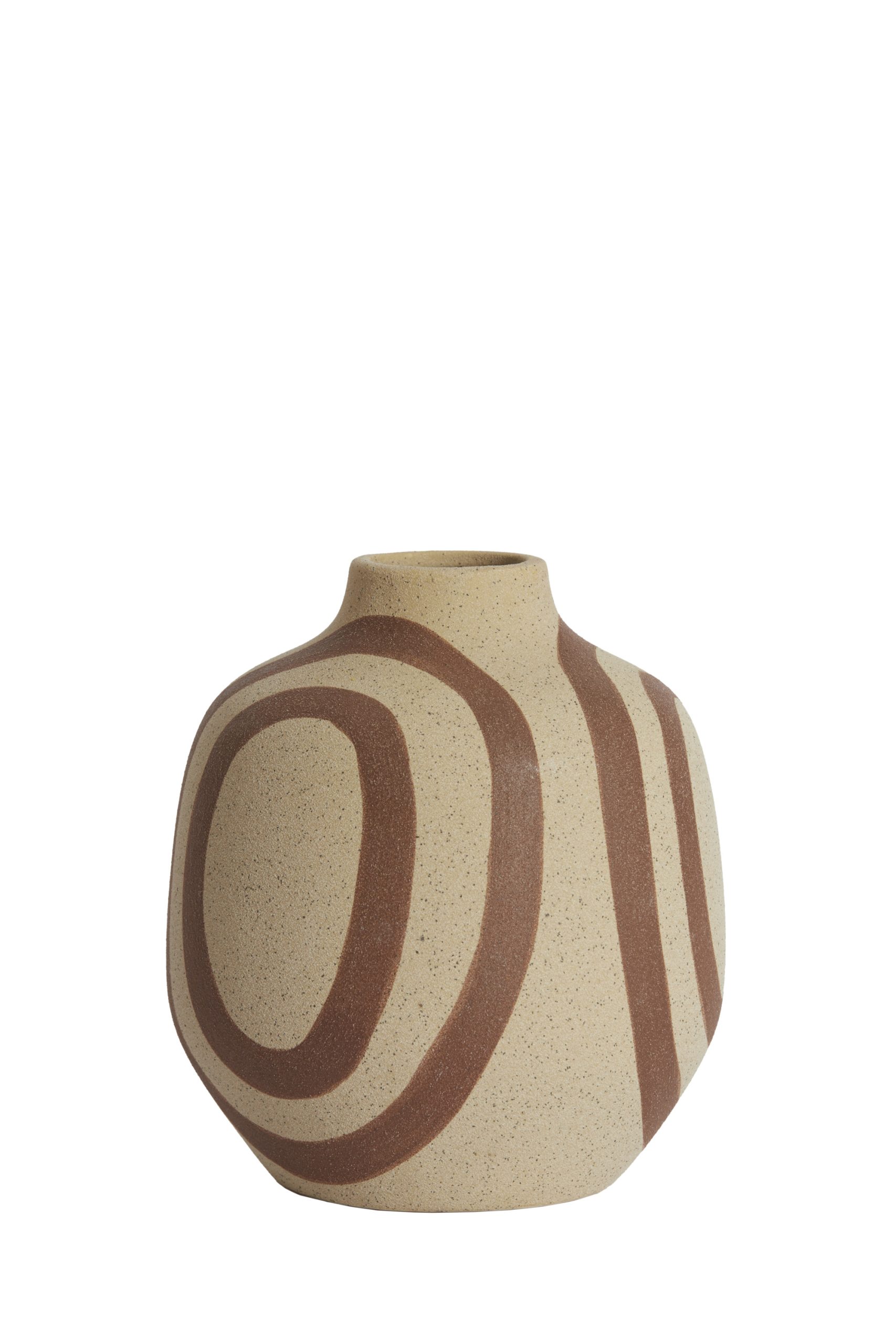 Light & Living Vaas deco Ø16x18,5 cm UMYA keramiek mat zand-terra