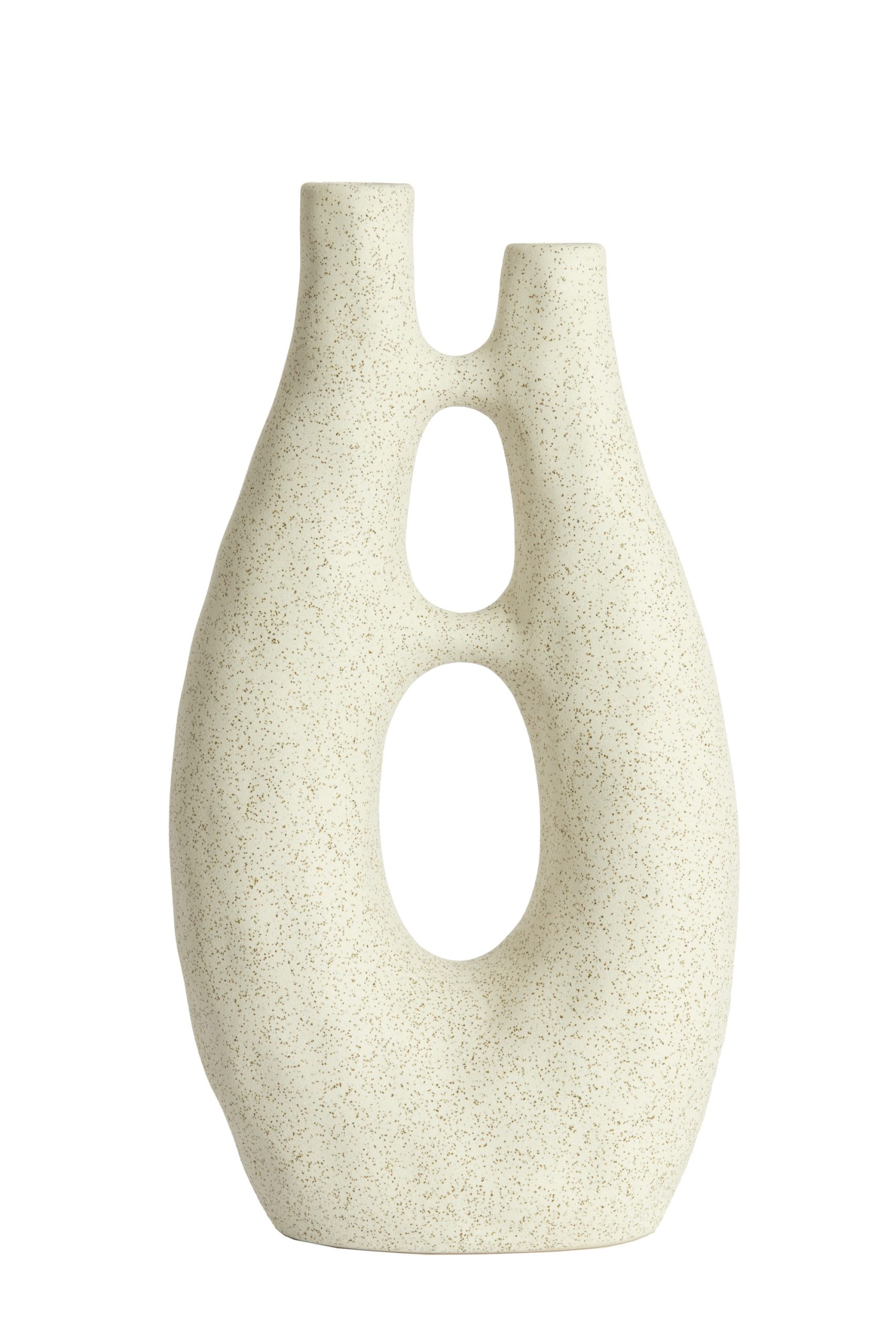 Light & Living Vaas deco 22x11x41 cm KATHA keramiek mat crème