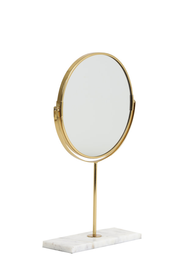 Light & Living Spiegel op voet 24x9x40,5 cm RIESCO marmer wit-goud