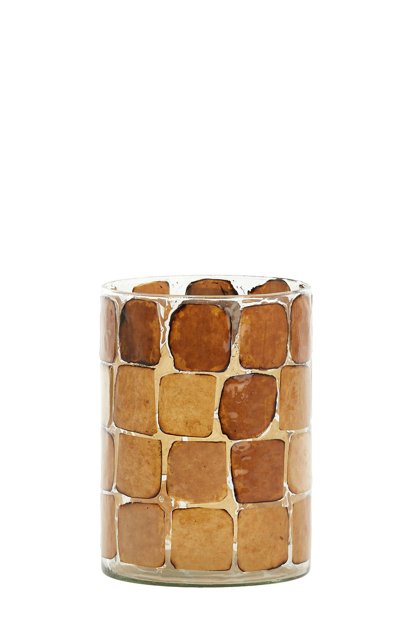 Light & Living Theelicht Ø14x20 cm DRONERO glas transparant+bruin