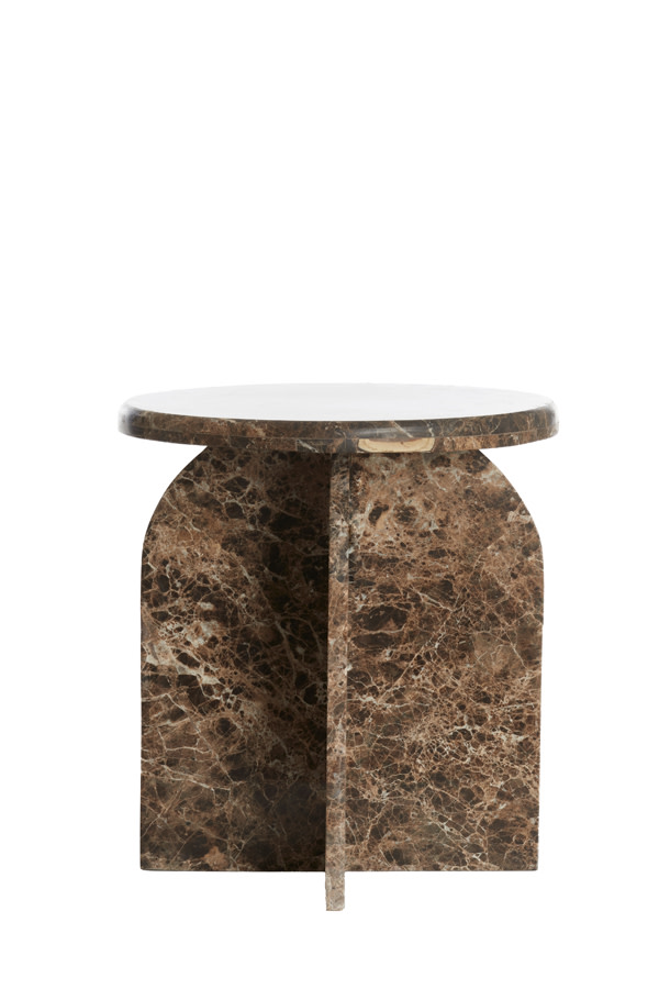 Light & Living Bijzettafel Ø41x48 cm OTINIA marmer donker bruin
