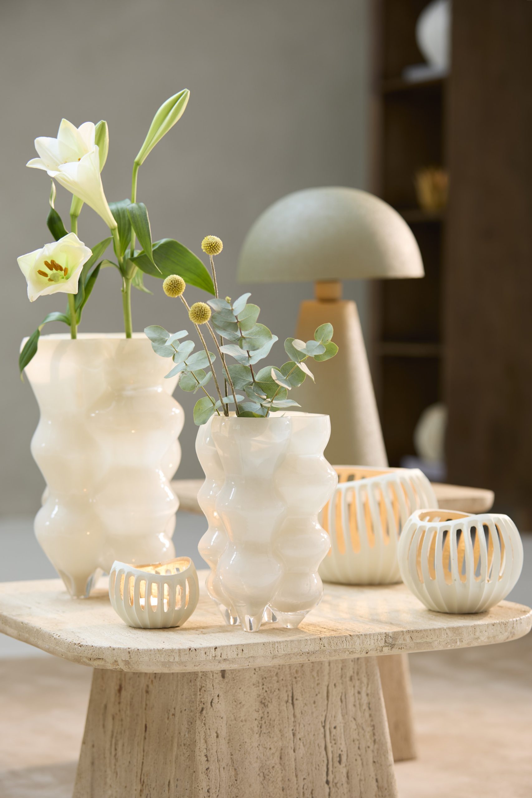 Light & Living Theelicht Ø10x8 cm CHALCO crème+goud