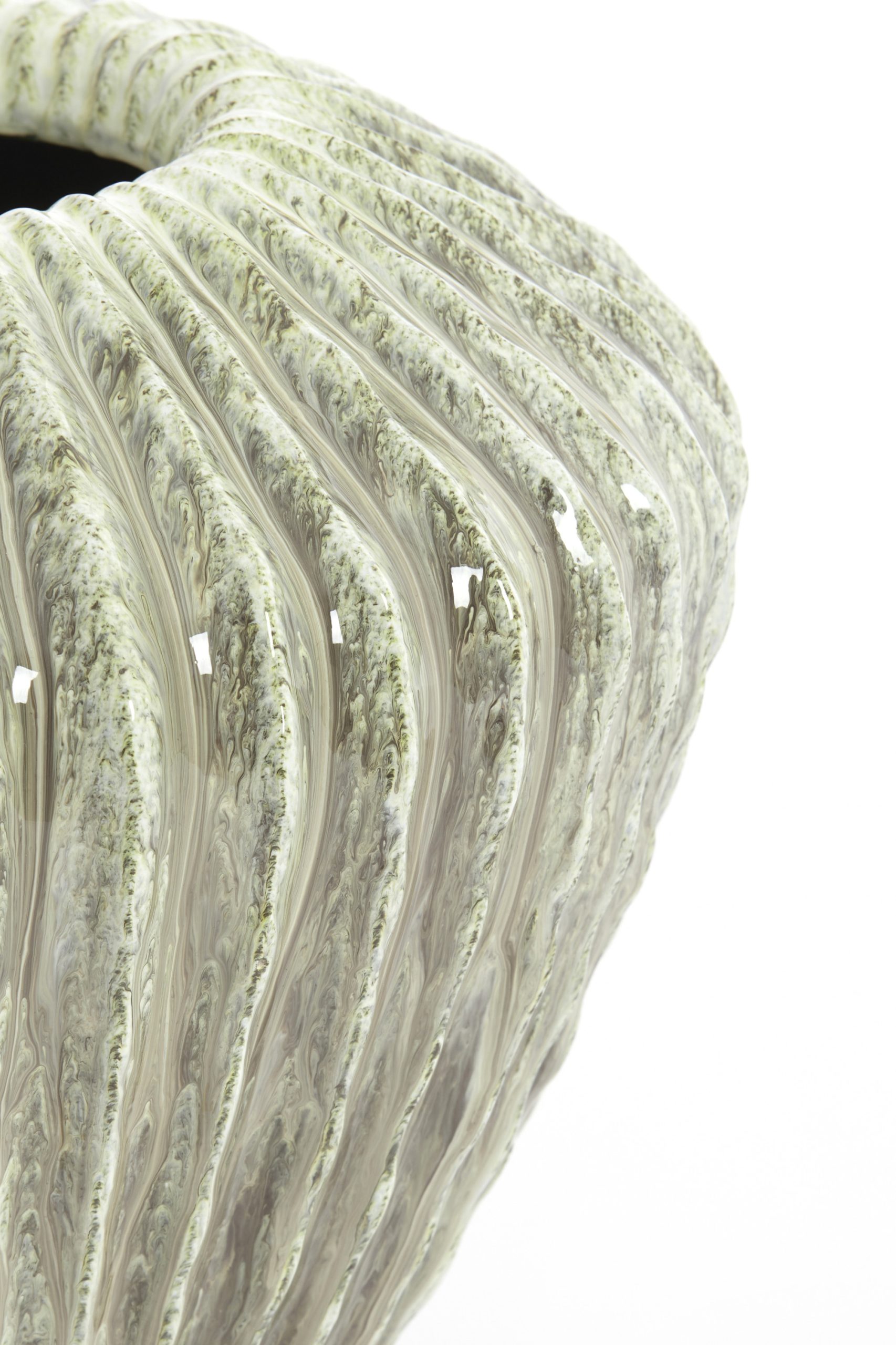 Light & Living Vaas deco Ø32x28 cm CACTI glans mint groen