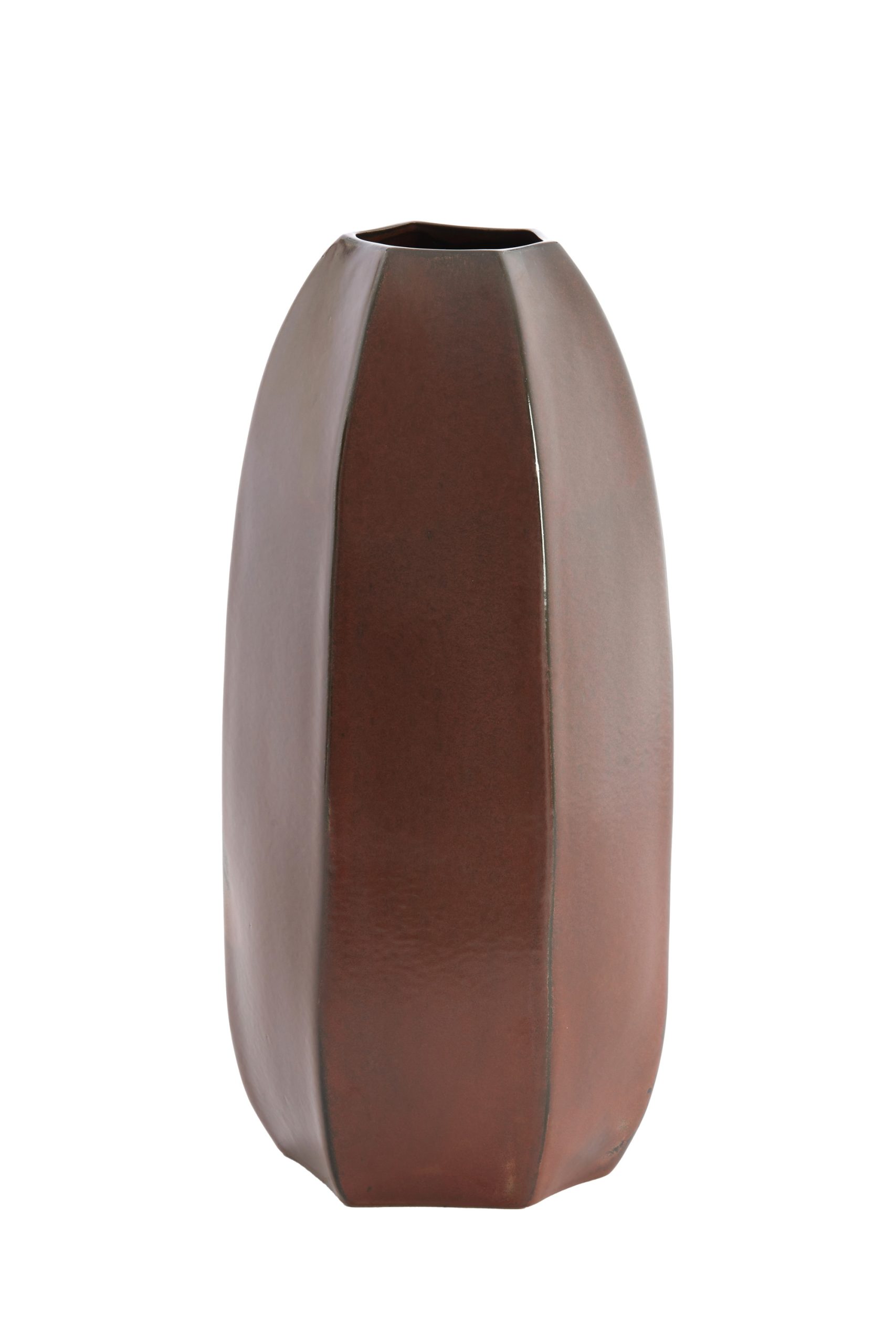 Light & Living Vaas deco Ø20,5x45,5 cm SERRA keramiek mat donker rood-bruin