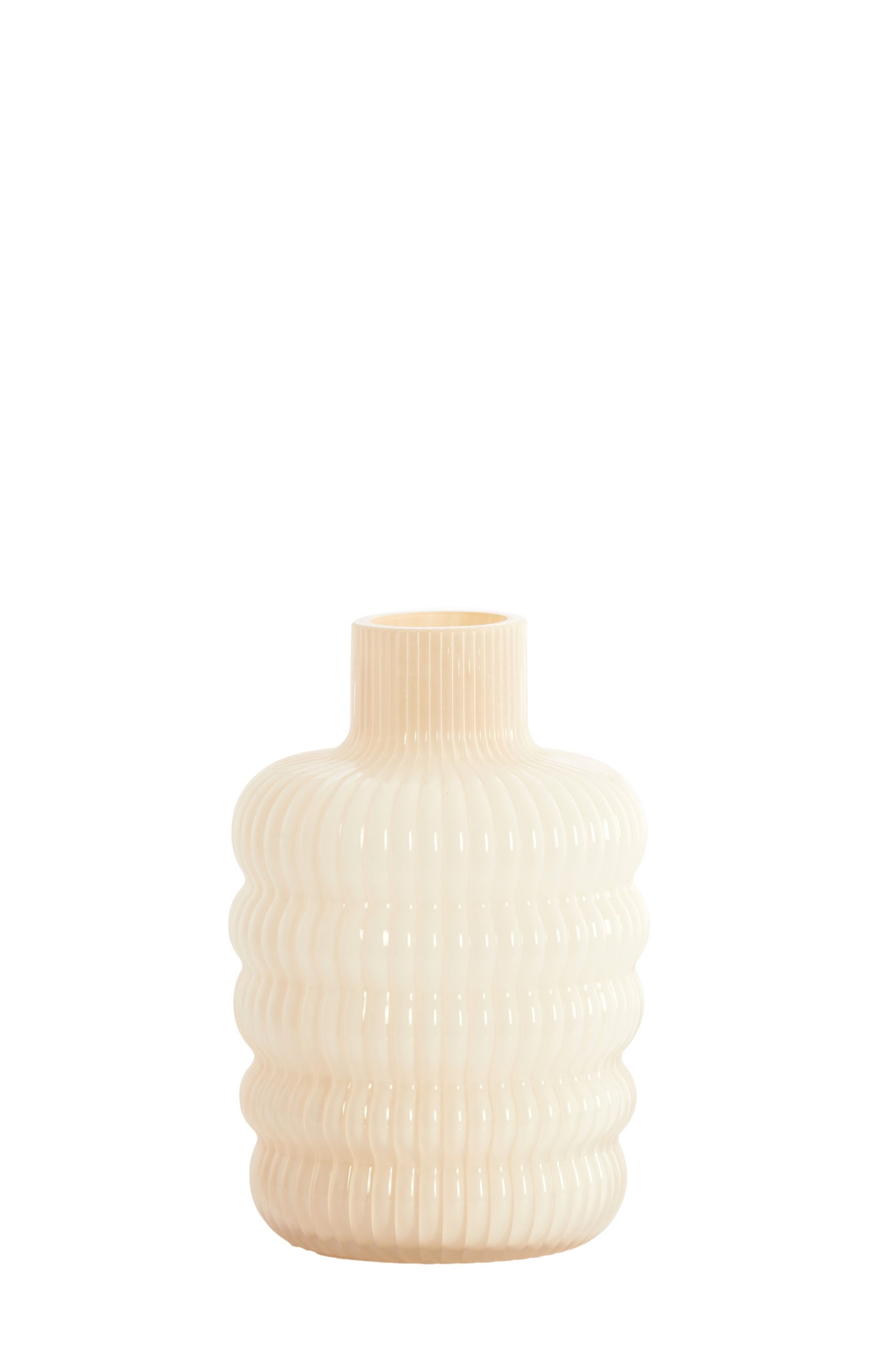 Light & Living Vaas Ø13,5x20,5 cm LUNETTE glas crème