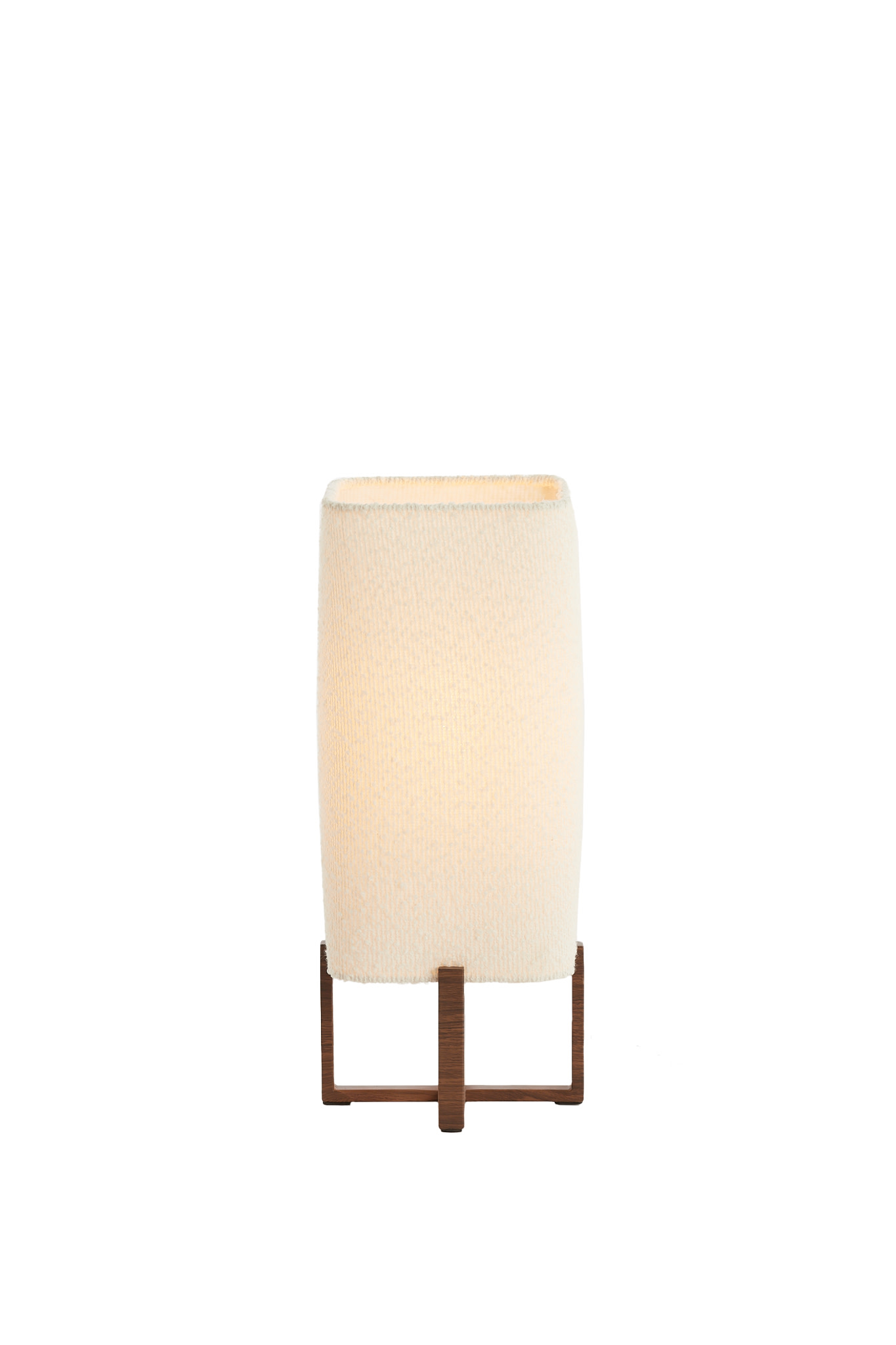 Light & Living Tafellamp 16,5x16,5x39 cm WYN hout prnt d bruin+bouclé crème