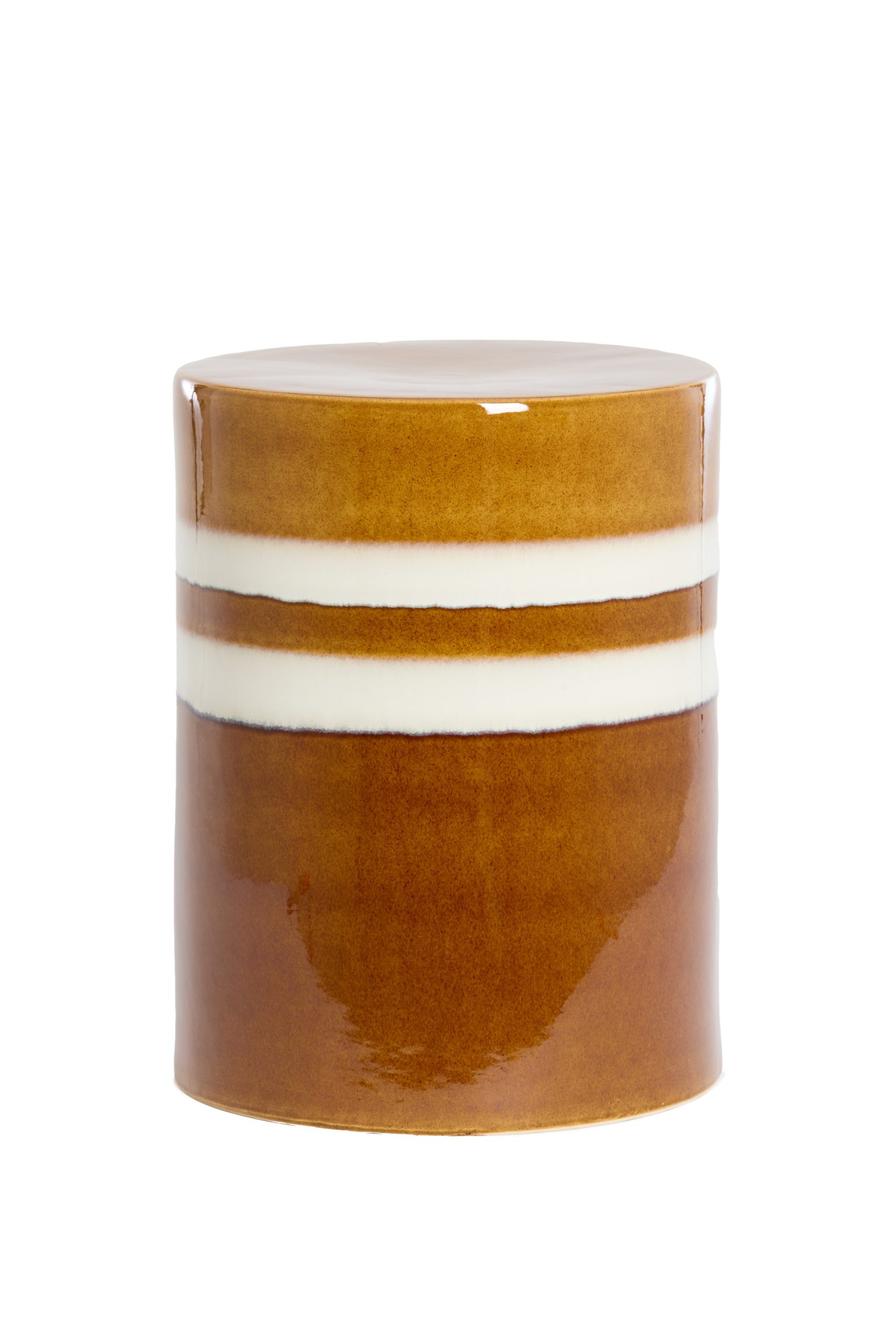 Light & Living Bijzettafel Ø33x44 cm MOOCA keramiek cognac-wit