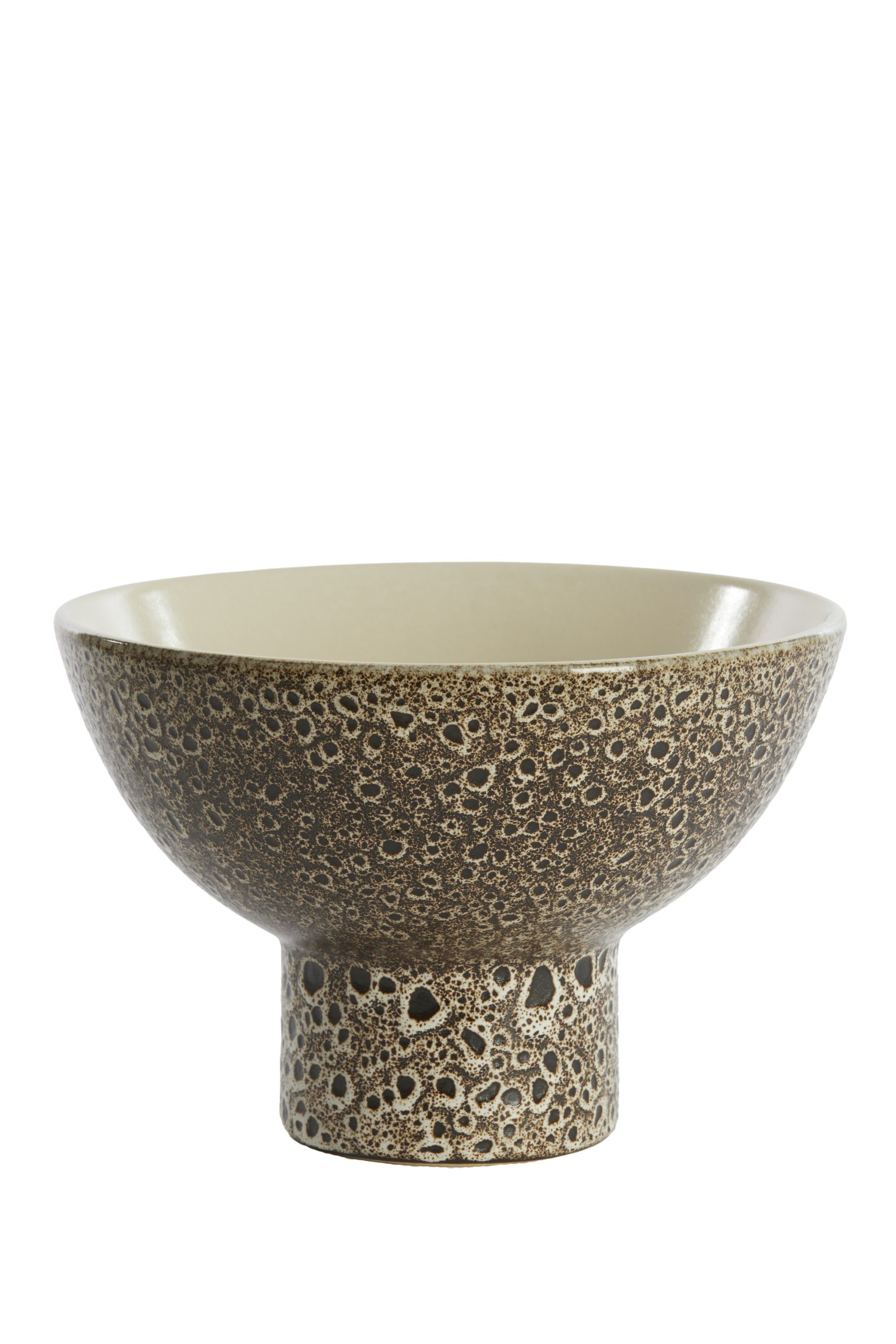 Light & Living Schaal op voet Ø31,5x21 cm KAVALA keramiek crème+zwart
