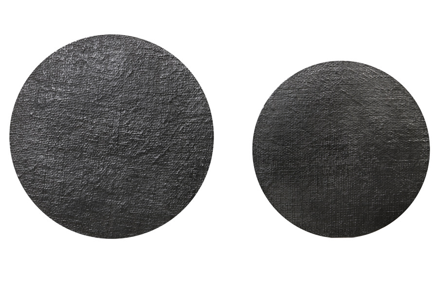 Light & Living Bijzettafel S/2 Ø41x46+Ø49x52 cm RENGO relief zwart nikkel