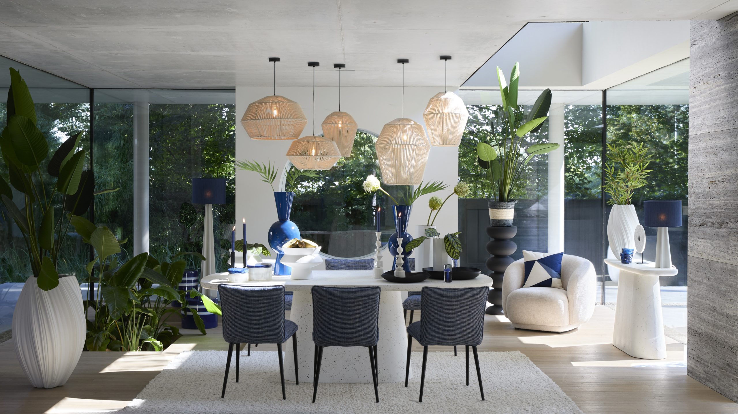Light & Living Eettafel 220x105x76 cm HAMURA terrazzo wit