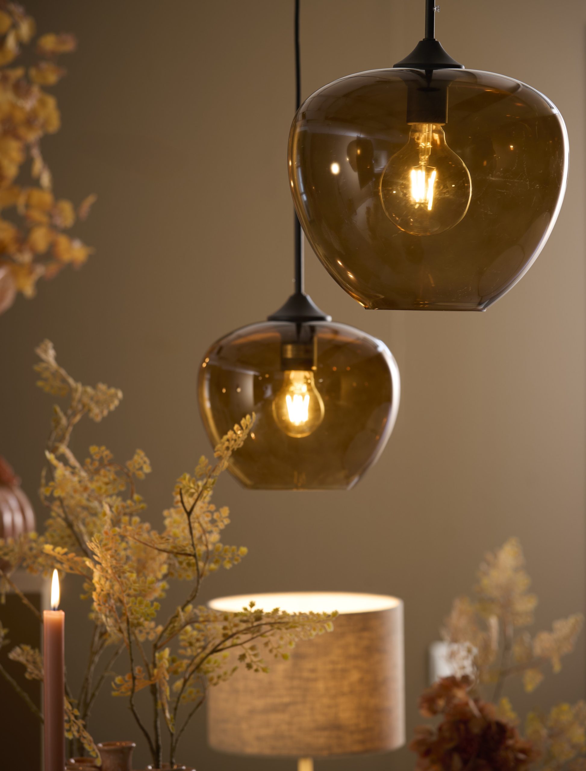 Light & Living Hanglamp Ø30x25 cm MAYSON glas bruin+zwart