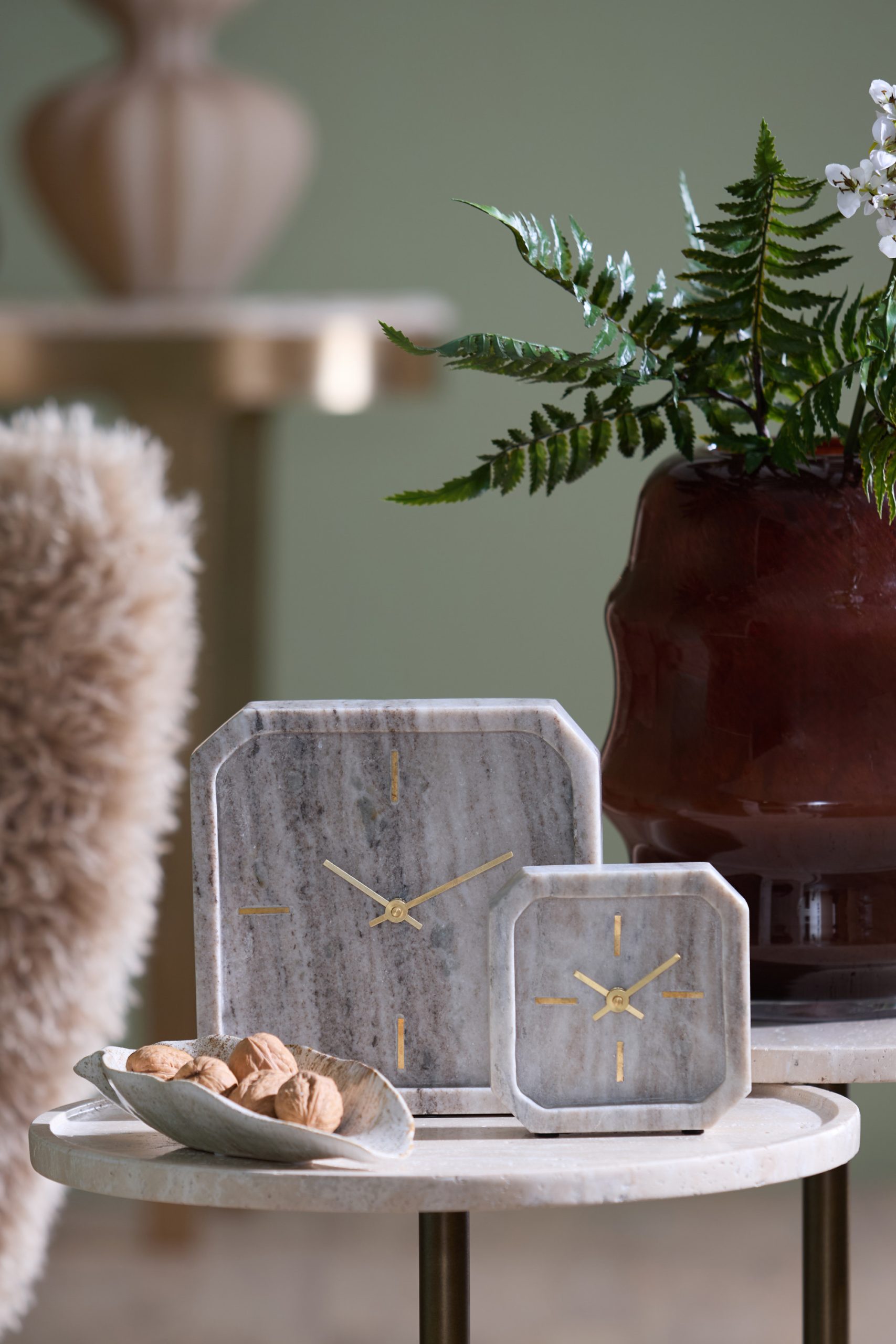 Light & Living Klok 13x4x13 cm PABLIA marmer zand-grijs