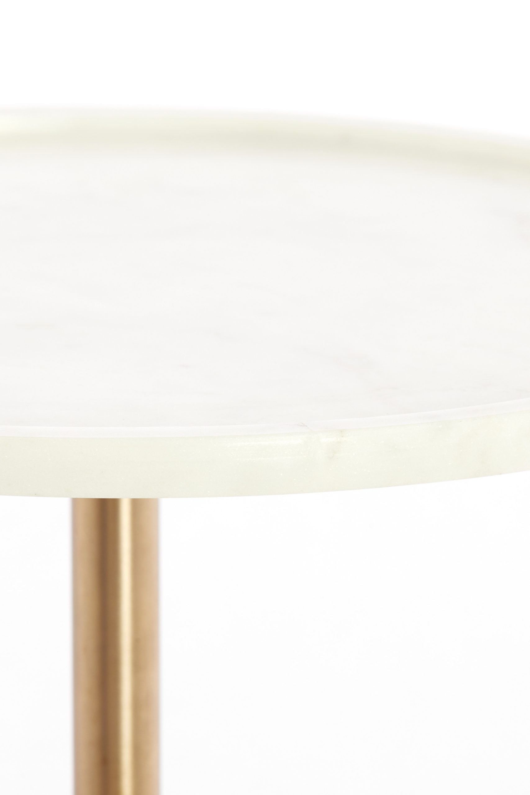 Light & Living Bijzettafel Ø37x49 cm CIVITA marmer wit+antiek brons