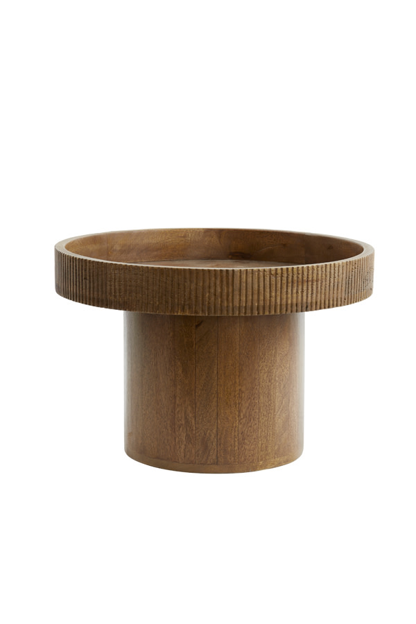 Light & Living Bijzettafel Ø50x35 cm KALOMO hout donker bruin