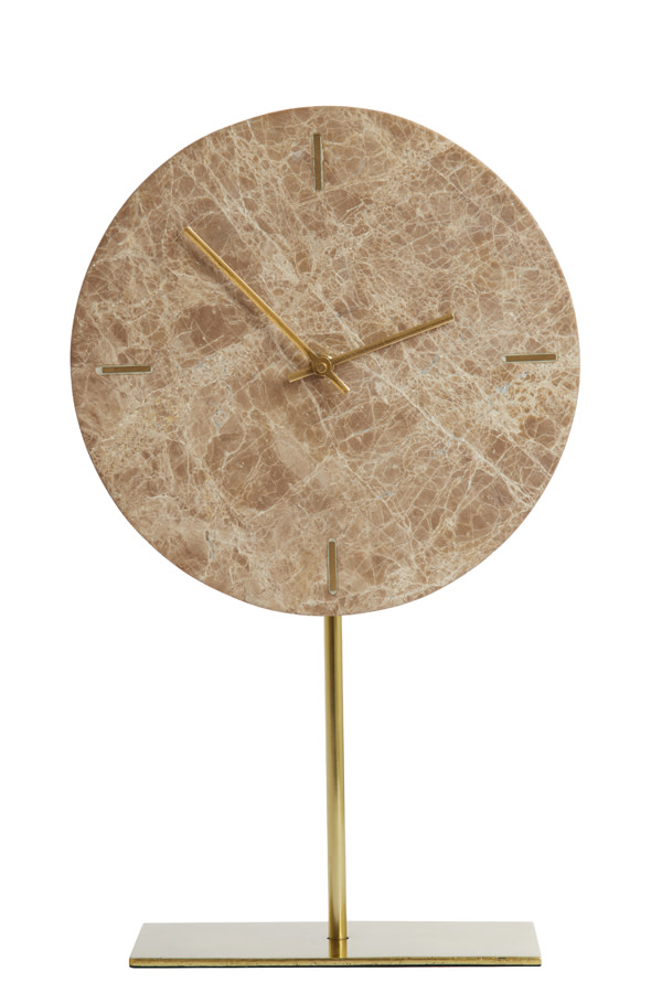Light & Living Klok op voet 25,5x10x42,5 cm MORENO marmer bruin