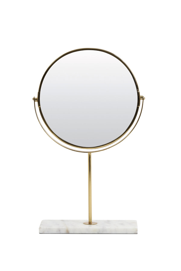Light & Living Spiegel op voet 24x9x40,5 cm RIESCO marmer wit-goud