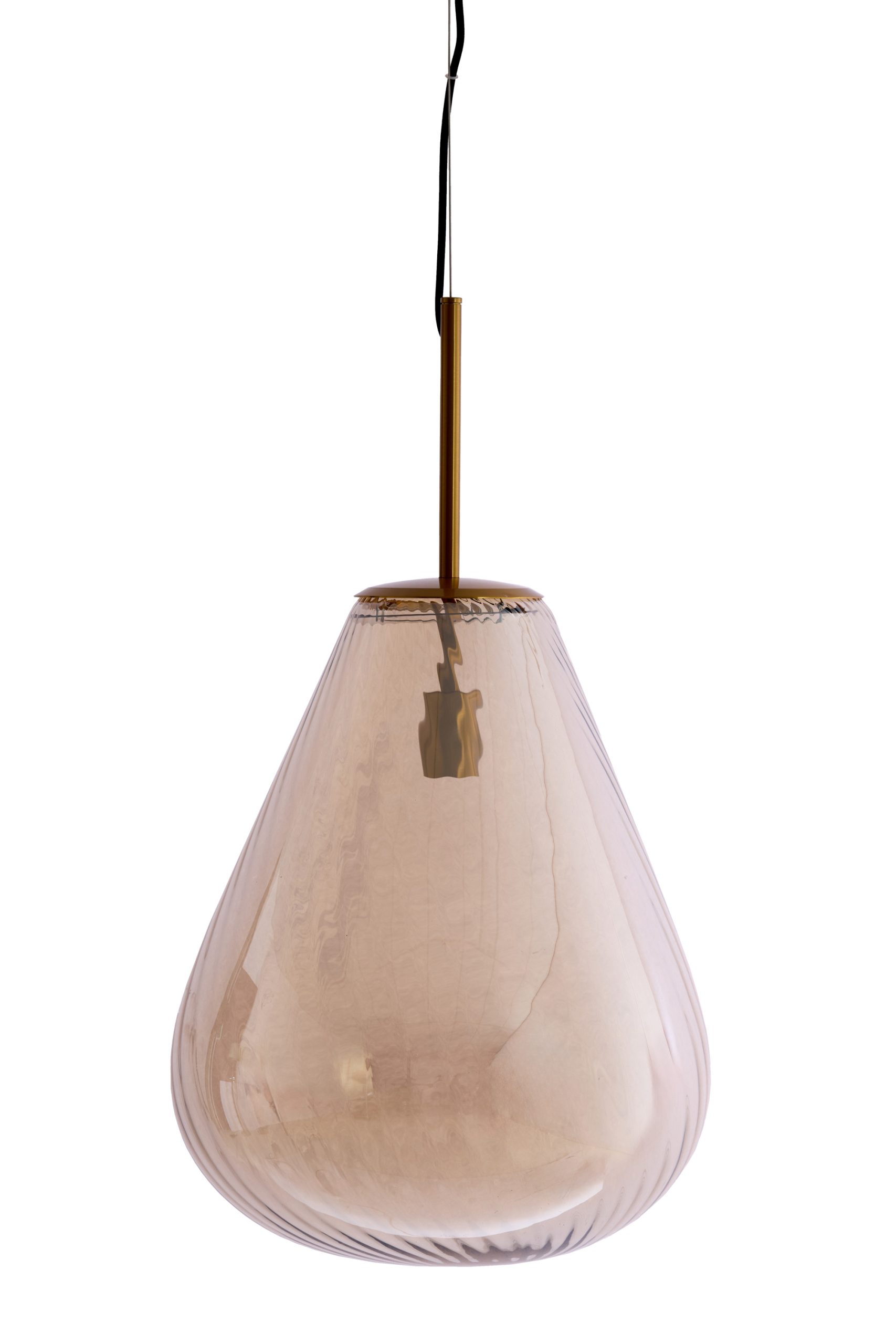 Light & Living Hanglamp Ø40x50 cm LEONA antiek brons+glas amber