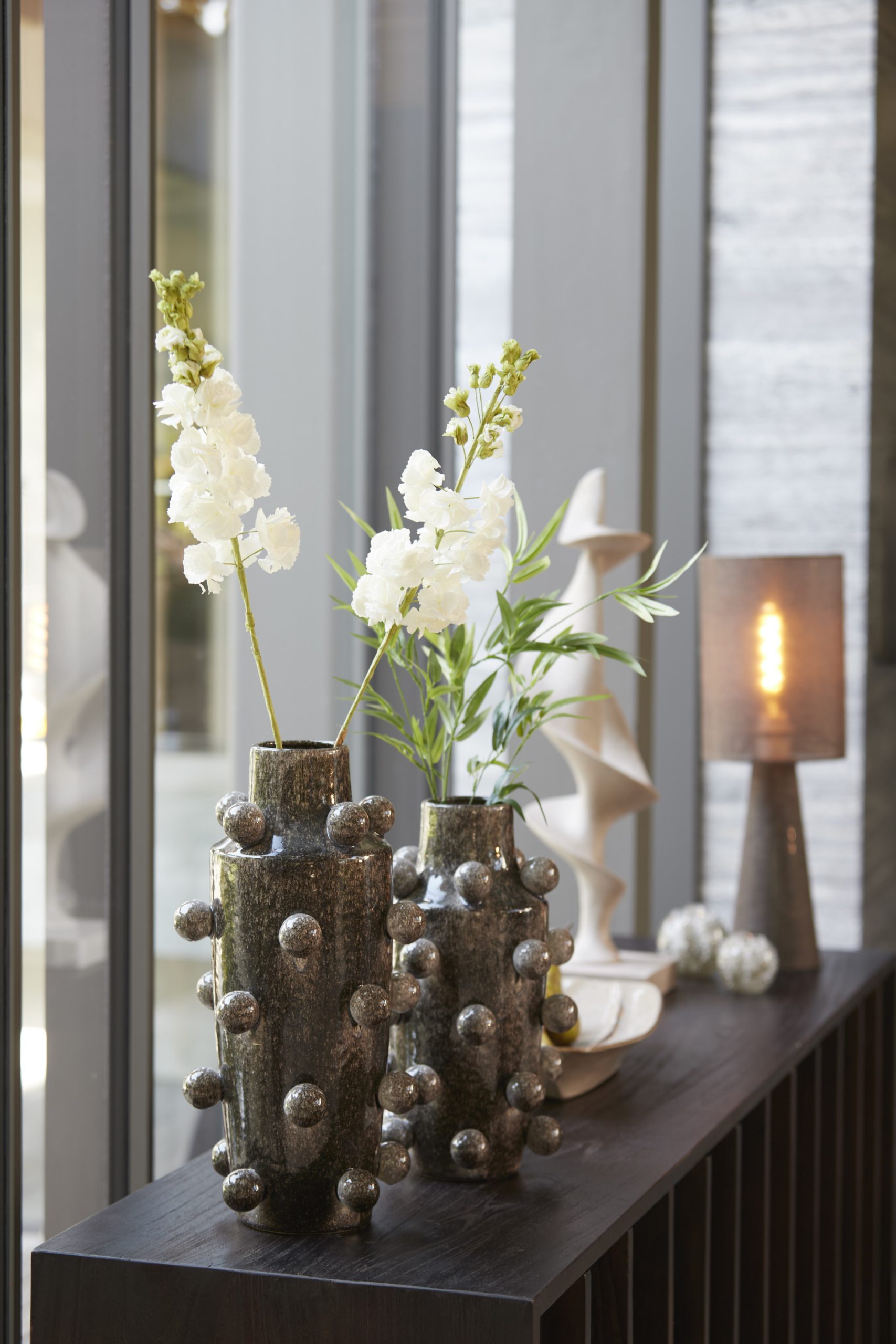 Light & Living Vaas deco Ø23x43 cm MOLLY keramiek donker bruin