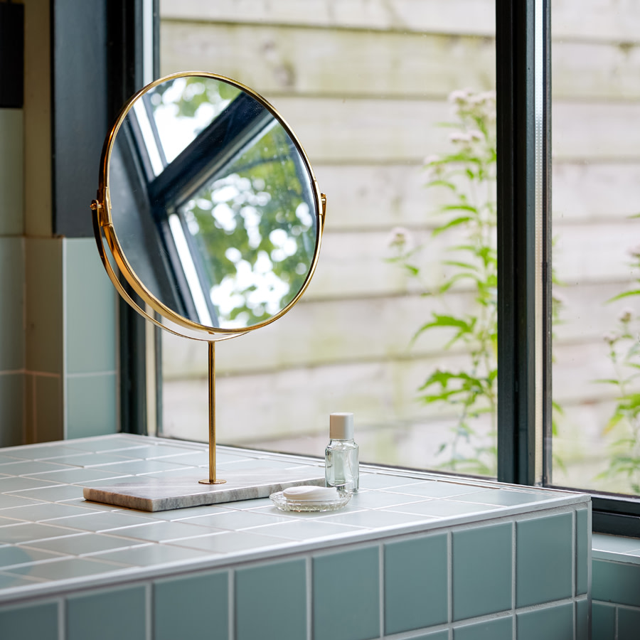Light & Living Spiegel op voet 24x9x40,5 cm RIESCO marmer wit-goud