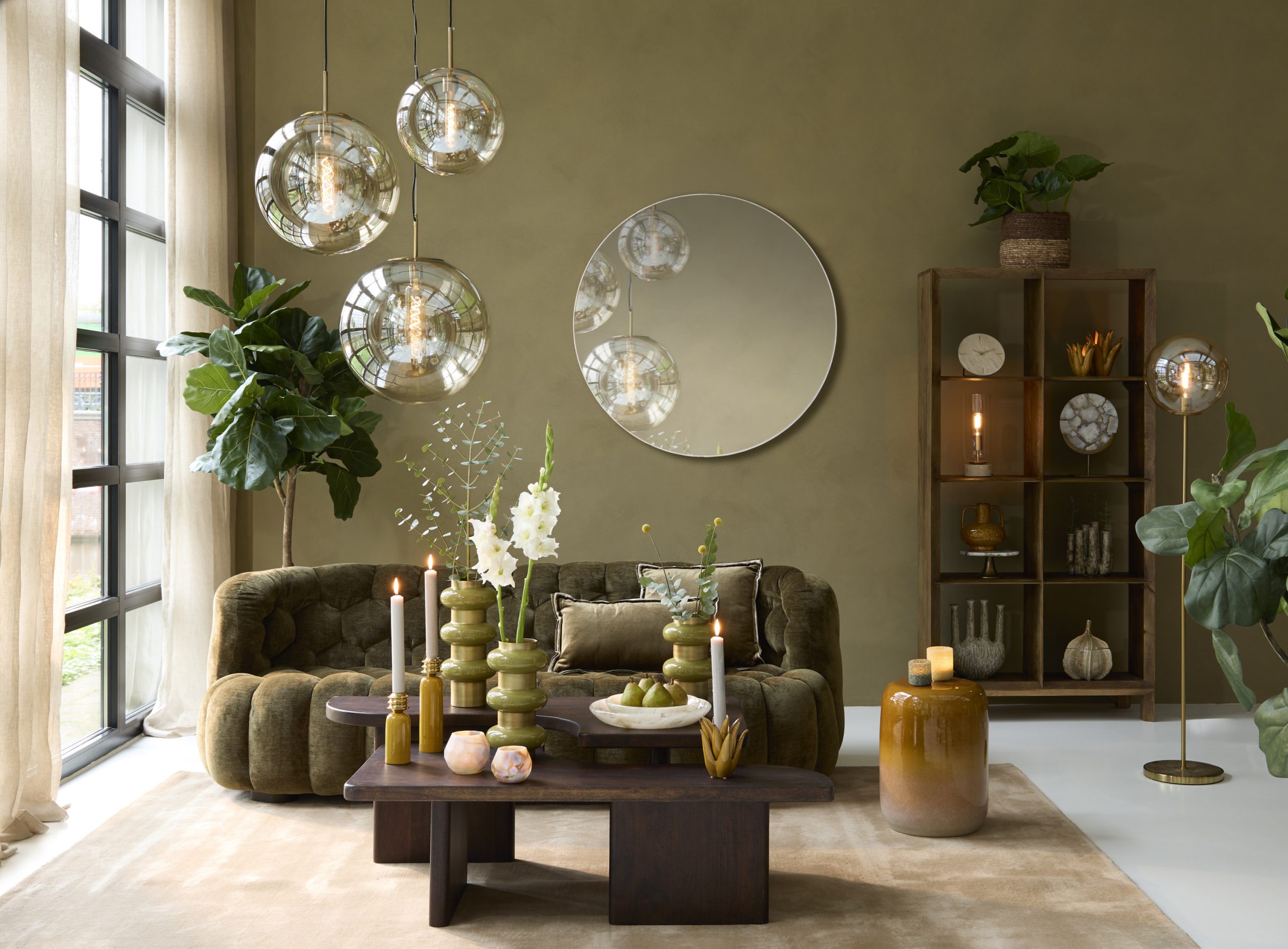 Light & Living Hanglamp Ø40 cm MEDINA antiek brons+glas helder
