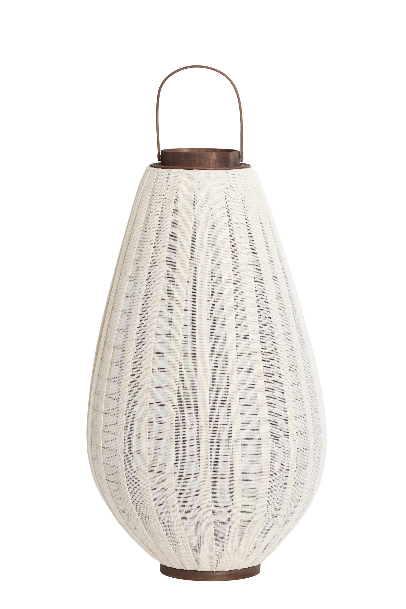 Light & Living Windlicht Ø38x70 cm DAZIO linnen naturel+donker bruin hout