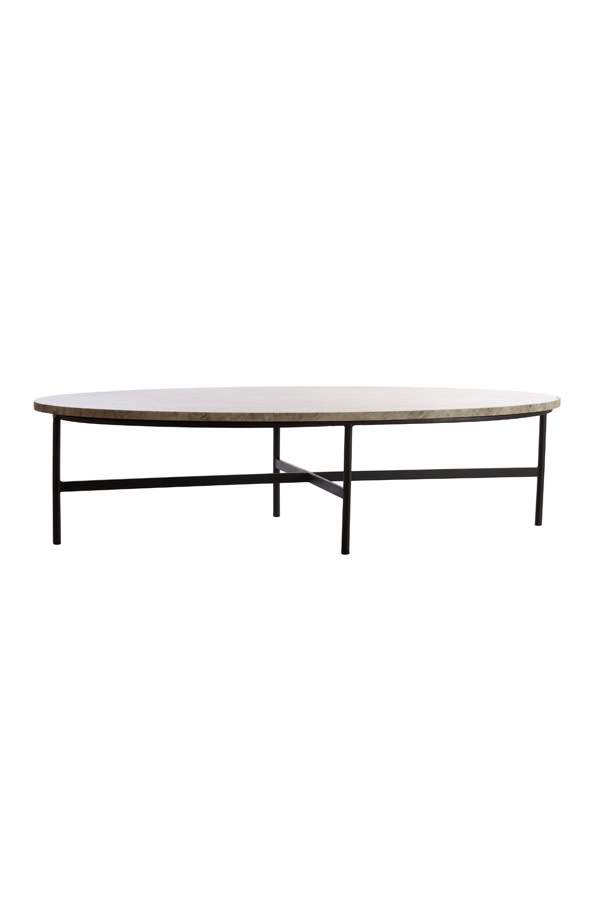 Light & Living Salontafel 140x65x35 cm LOES marmer bruin-zwart