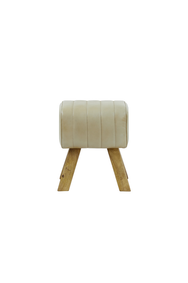 Light & Living Kruk 40x31x46 cm RAMY leer zand+hout naturel