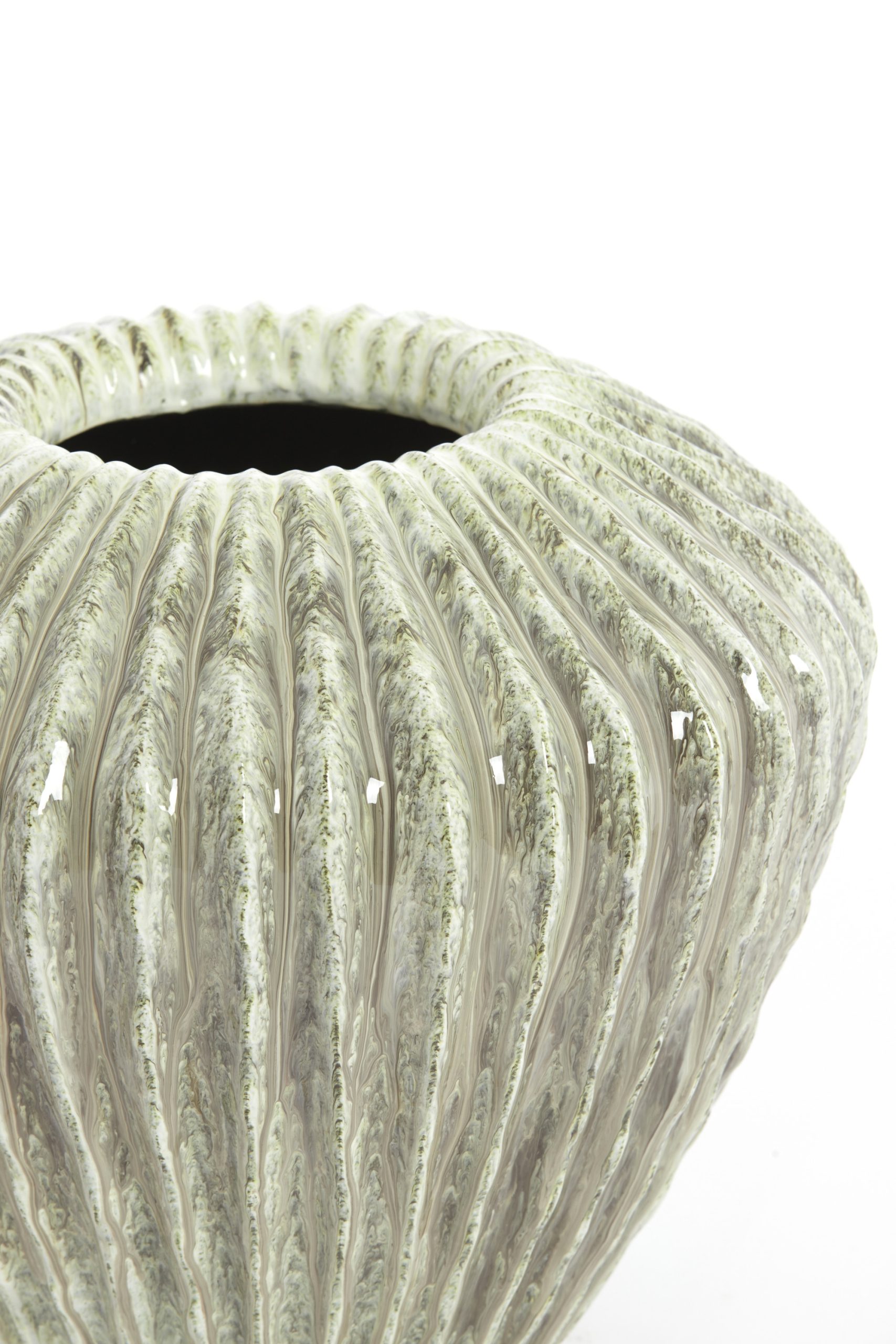 Light & Living Vaas deco Ø32x28 cm CACTI glans mint groen