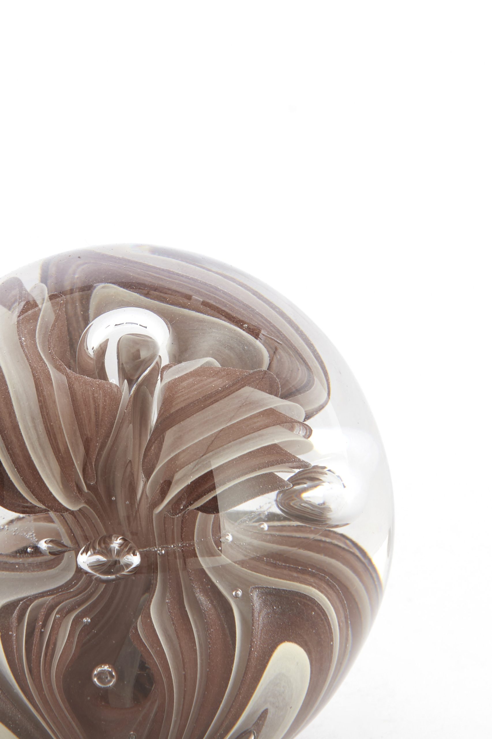 Light & Living Ornament Ø8x8 cm BREON glas bruin+crème