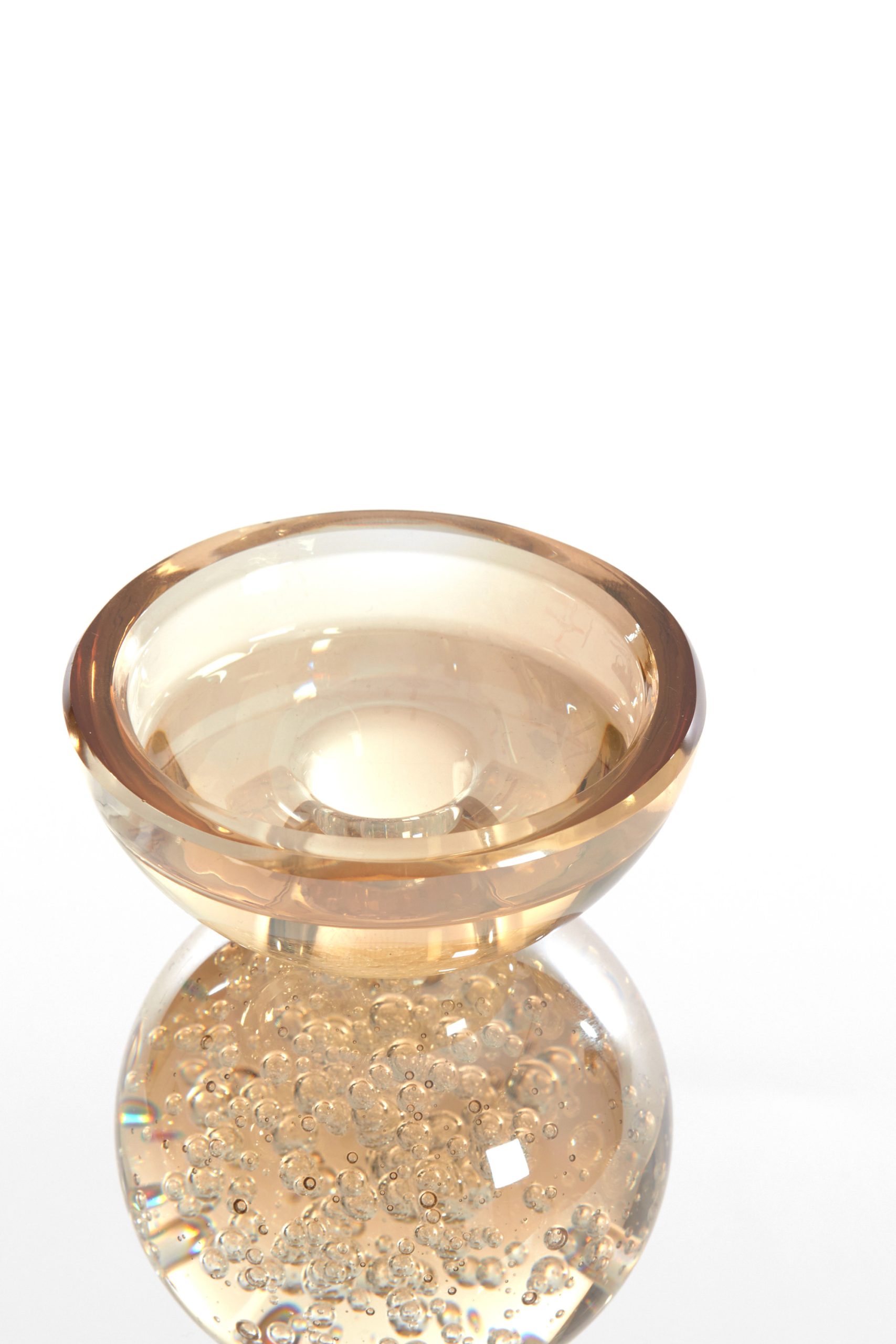 Light & Living Kandelaar Ø9,5x15,5 cm ITINGA glas bubbel amber