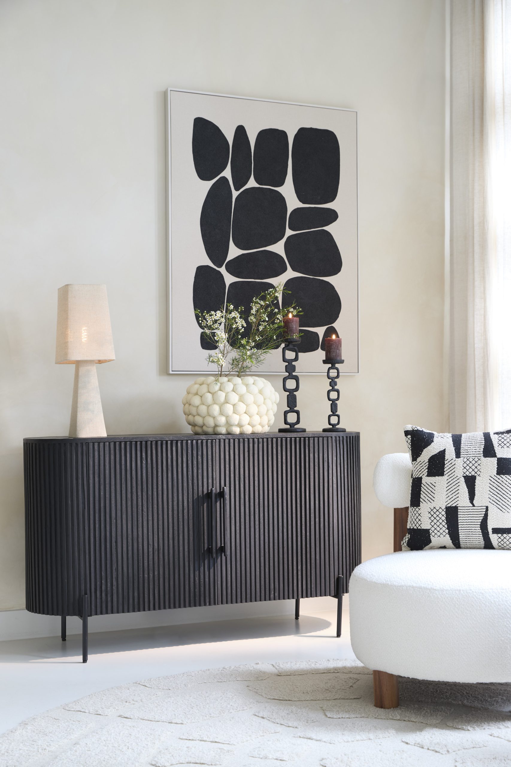 Light & Living Kast 140x40x78 cm DUMOSI hout mat zwart