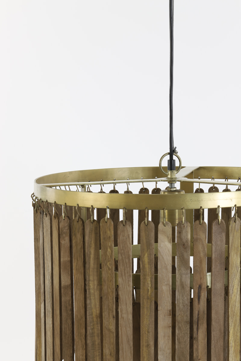 Light & Living Hanglamp Ø45x43 cm GULARO hout bruin+brons