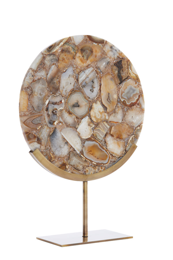 Light & Living Ornament op voet 35x12x50 cm GOUYA geel agaat+antiek brons