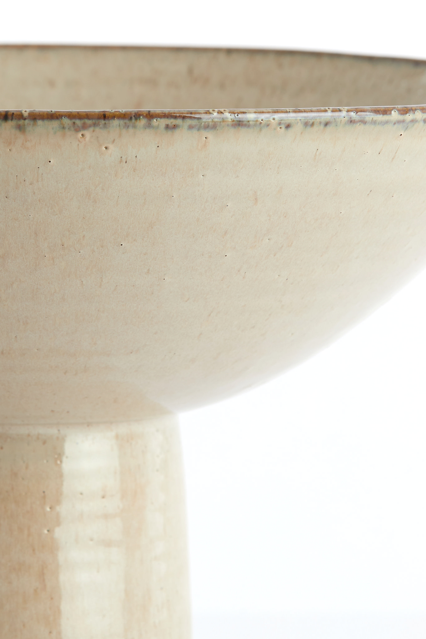 Light & Living Schaal op voet Ø35,5x25,5 cm VASCO glans beige