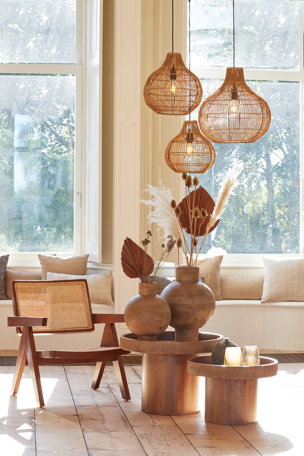 Light & Living Hanglamp Ø50x51,5 cm PACINO rotan donker bruin