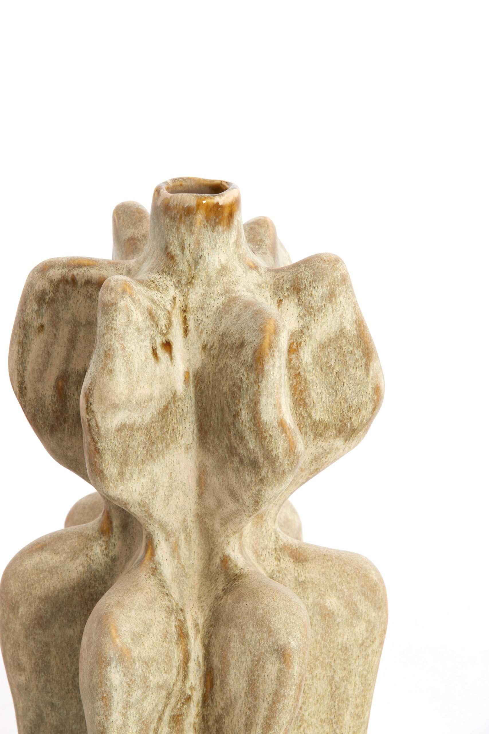 Light & Living Vaas deco 19x17x37 cm NARA keramiek olijf groen