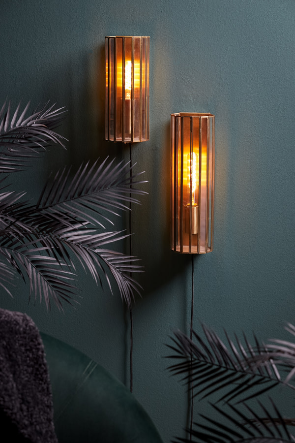 Light & Living Wandlamp 14x13x30,5 cm STRØBY antiek brons+glas