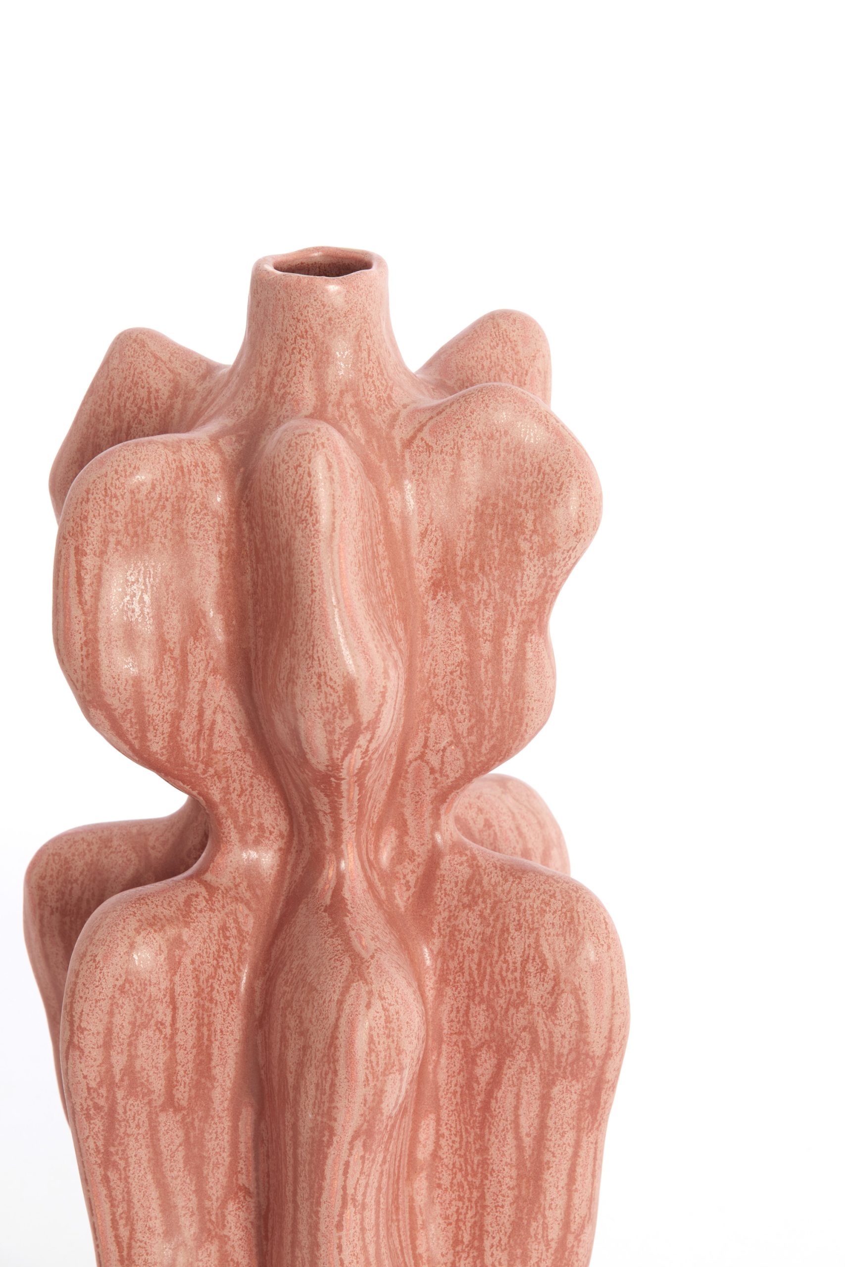 Light & Living Vaas deco 19x17x37 cm NARA keramiek koraal-rood