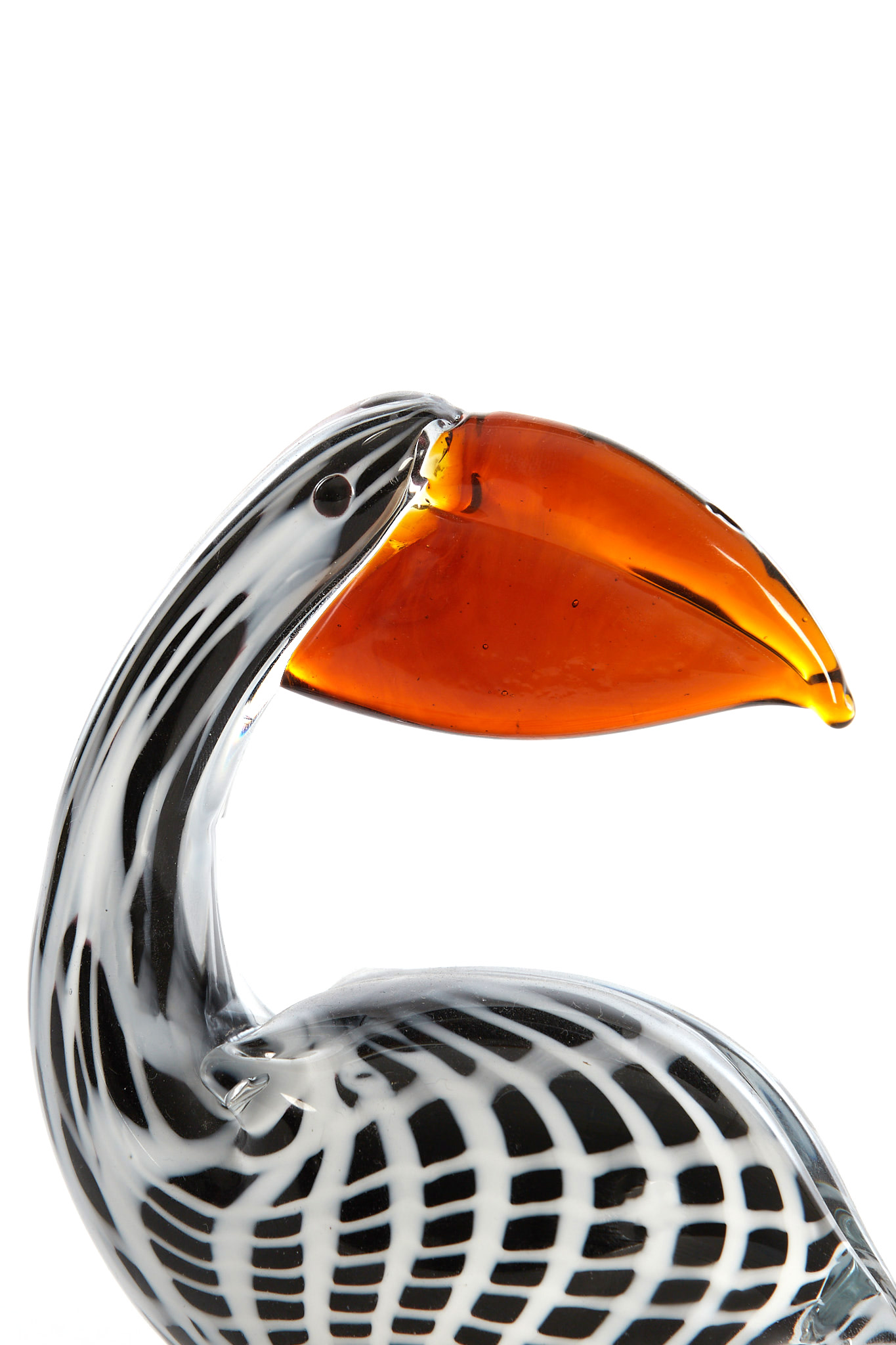 Light & Living Ornament 13x7x16,5 cm PELICAN glas zwart-wit+bruin gestreept