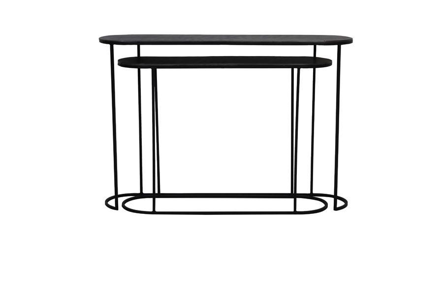 Light & Living Side table S/2 max 118x28x81 cm BOCOV antiek lood-zwart