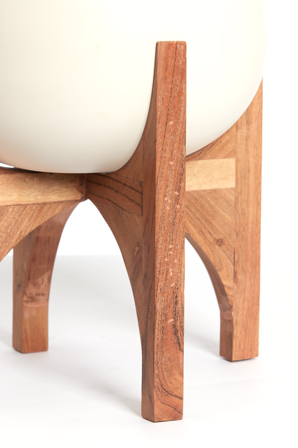 Light & Living Pot op voet deco Ø59x82 cm KARUNA hout+mat crème