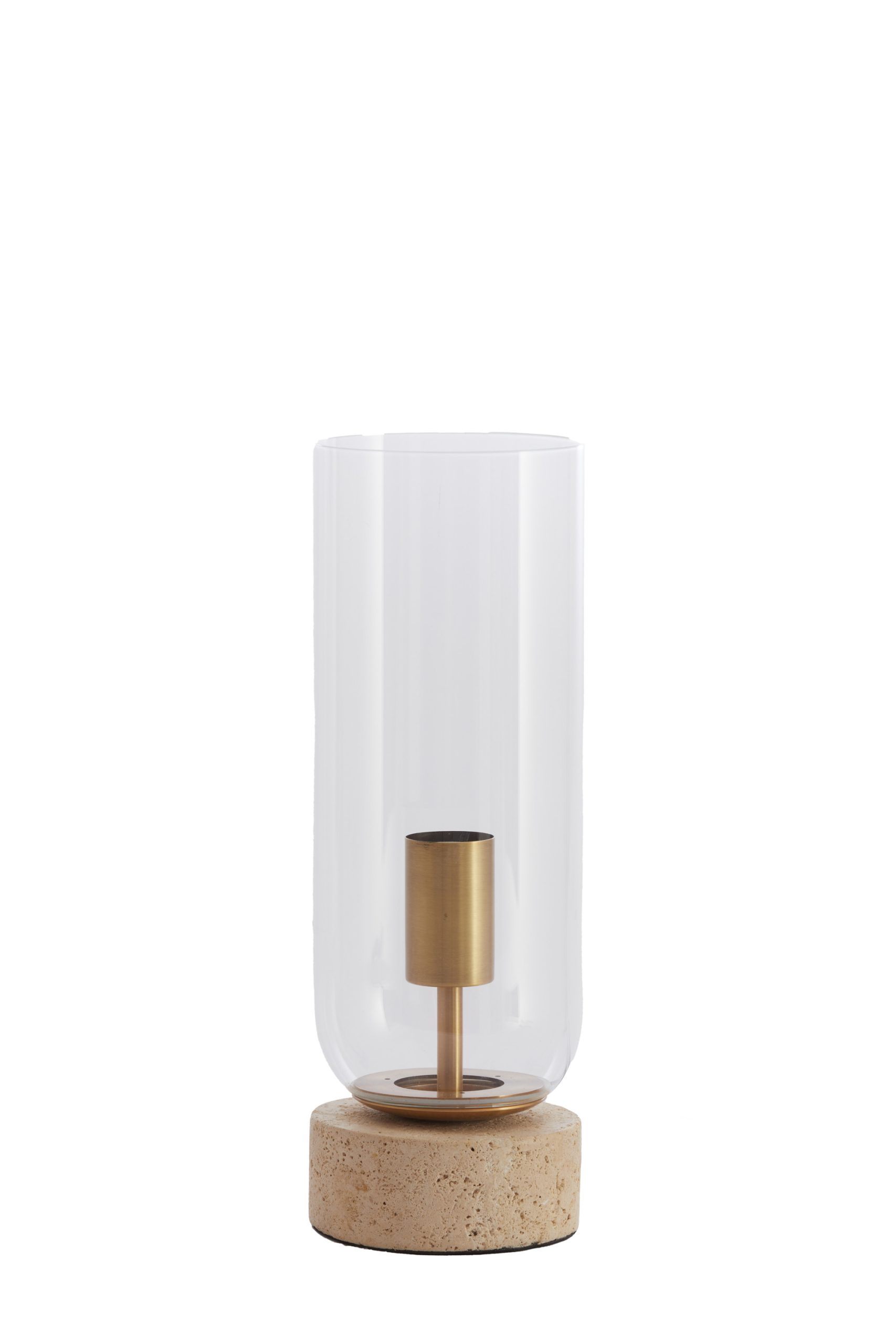 Light & Living Tafellamp Ø12x35 cm RYLANO glas helder+zand+antiek brons